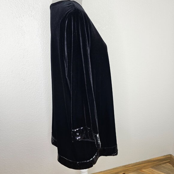 Chicos Travelers Collection Velvet & Sequin Tunic Top - Picture 5 of 9
